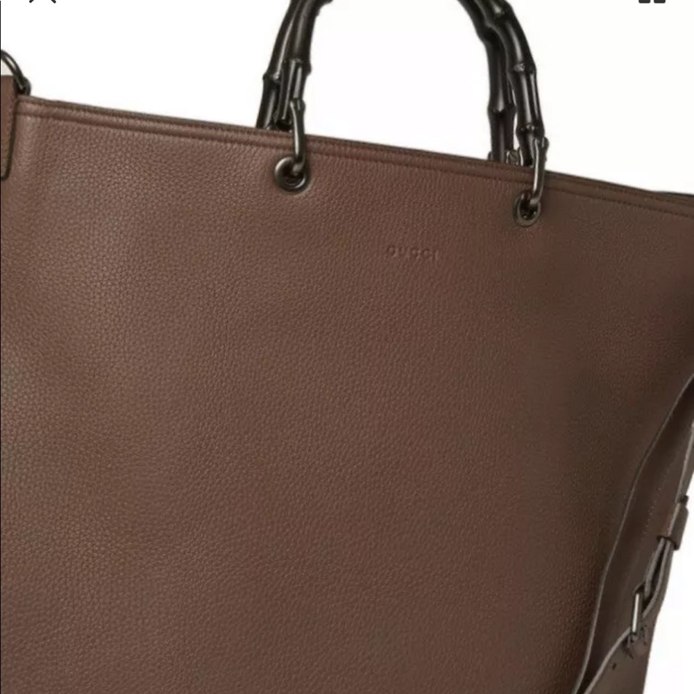 Sold.  Gucci Convertible Bamboo Leather Tote